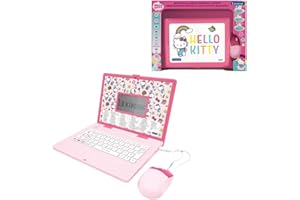 LEXIBOOK, Hello Kitty, Portátil Educativo Bilingüe Inglés/Español, 164 Actividades de Lengua, Escritura, Matemáticas, Lógica, Música y Juegos, para Niños y Niñas, JC598HKi2