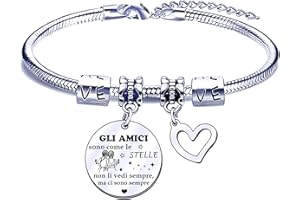 POIUYTRE Regali Natale Amica Braccialetti Sorella Regali Migliore Amica Regalo di Amicizia Bracciale Amica Regalo Sorella Amica Regali Donna Compleanno Regali di Laurea Regalo Amica Speciale Originale