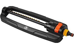 AP SUPPLIES Oscillating Bar Sprinkler | Durable Plastic Build | Adjustable Spray Range | Quick Click-Lock Hose Connection | Built-In Nozzle Cleaner | Even Watering for Lawns & Gardens