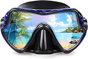 EXP VISION Diving Mask Professional Adult Scuba Mask Tempered Glass Single Lens Mask for Maximum Vision