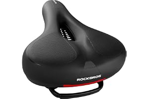 ROCKBROS Bicycle Saddle Men Women Ergonomic Bicycle Seat Memory Foam Comfortable Soft Gel Saddle MTB Road Bike 36 * 22cm Black Breathable Waterproof