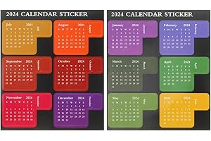 MAGICLULU 1 Set of 2024 Monthly Calendar Stickers Index Color Stickers Notebook Calendar Labels Adhesive Sticky Tabs for Planners Journal Notebook