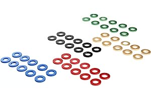 Washers M5 M6 M8 M10 Aluminium Washer DIN 125 Blue Red Black Gold Green Anodised Choice of Colours Black Anodised Dimensions and Quantity: M5-Pack of 25