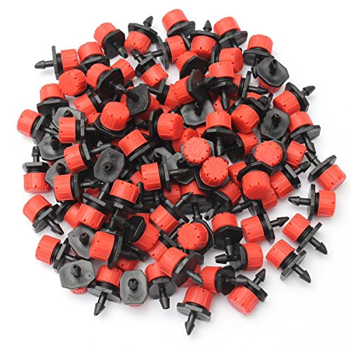 KING DO WAY 100tlg Bewaesserung Micro-Drip Tropfer Regulierbar Endtropfer Wasserspender 1/4''