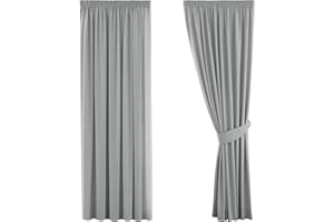 H.Versailtex Grey Blackout Window Curtain Drapes Modern Room Darkening 72 Drops Window Treatment Curtain Sets with Hooks for Sunlight Blocking&UV Protected, 66" Width x 72" Drop, 2 Panels