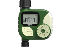 GMR Bewässerungscomputer, Bewässerungssteuerung für Gartenschlauch, Programmierbare Bewässerungsuhr mit 3 Programmen/Regenverzögerung/Manuell/Automatisch Bewässerungssystem, 1 Ausgang