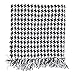 Produktbild Homescapes Handgewobene Tagesdecke schwarz weiß Hahnentrittmuster 225 x 255 cm Plaid 100% reine Baumwolle Bettüberwurf mit Fransen