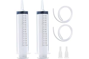 ACONDE Kunststoff Spritze, 2 Stück 150ML Spritzen Set mit Schlauch für Wissenschaftslabore, Fabriken und Den Täglichen Gebrauch