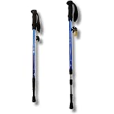 Weida Extendable Aluminium Hiking Poles 2 Units | Foldable and Lightweight | Non-Slip Rubber Grip | Adjustable Strap | 3 Adju