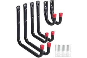 Gfamous Ganci per attrezzi da garage,Heavy Duty Gancio Storage Utility,Ganci Montaggio a parete Garage Hanger,Ganci da parete per garage,per Garage, Giardino, Capannone, Scale, Sedie, Biciclette