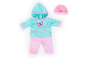 Bayer Design- Ropa para muñecas de 33 a 38 cm, pantalones, top y gorra, conjunto, traje con mariposa, Color turquesa, rosa (83875AA) , color/modelo surtido