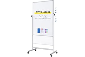 ‎MAXTEK maxtek Mobiles Whiteboard 120 x 80 cm, Doppelseitige gemischte Pinnwand Kork und Whiteboard Magnettafel