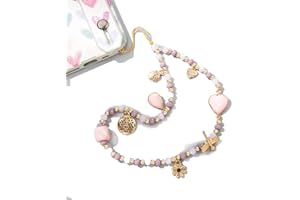 IERCZA cordon telephone portable,bijoux de telephone,dragonne telephone portable, Longe de téléphone portable, cristal rose anti-perte étui de téléphone portable pendentif pendentif chaîne