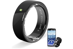 HPLSZCN Smart Ring Touch Fitness Ring Tracker Anello Smart ring per Uomo Donna IP68 Impermeabile Android iOS Fitness Anello con Monitoraggio del sonno, Cardiofrequenzimetro Sleep Tracker R05 (Black, 12)