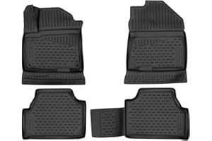 Element EXP.ELEMENT3D02234210 - Alfombrillas de Goma Antideslizantes Premium 3D Personalizadas para Hyundai Kona, Electric 2018-> 4 Unidades, Color Negro