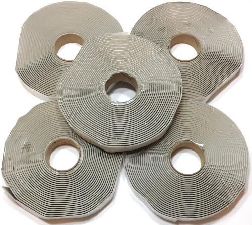 Colorimetrics Gray Putty Tape / Butyl Tape 1/8 x 3/4 x 30' (5-Pack) by DEHCO