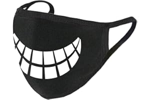 BEYONDSOME Funny Smile Mouth Face Mask Adult Covering Black Washable Reusable Fast Delivery