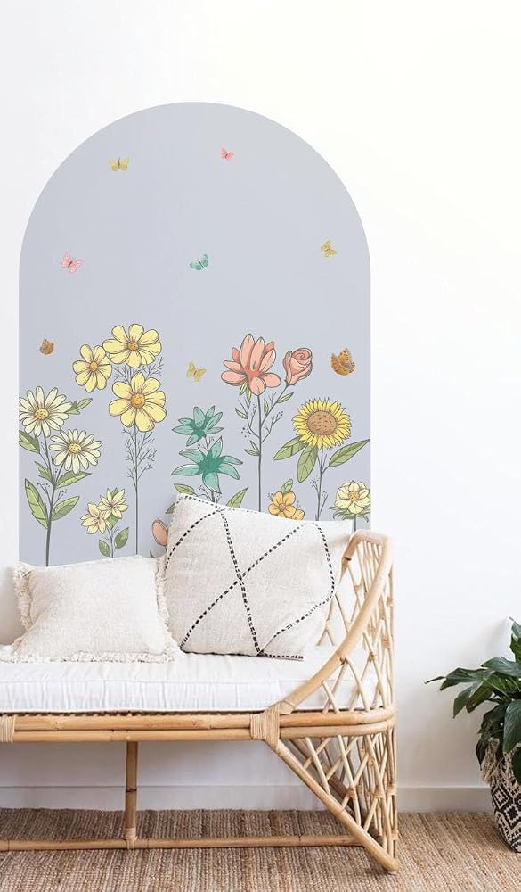 Çiçek Bahçesi Duvar Stickerı (Mavi)