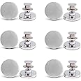 DELFINO Pants Button, Replacement Jean Buttons No-Sew Instant Button Detachable, Removable Adjustable Metal Button to Extend or Reduce Pants Waist Size, Button Pins (12 Sets 17mm)