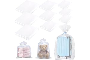 INQUIRLLY 9 Pezzi Extra Grandi Sacchetti Plastica Trasparenti, 100 x 150 cm Sacchetti Trasparenti per Confezioni, Durevoli Sacchi Plastica Grandi, per Valigie,Bici,Mobili,Peluche,Trapunte Imballaggio