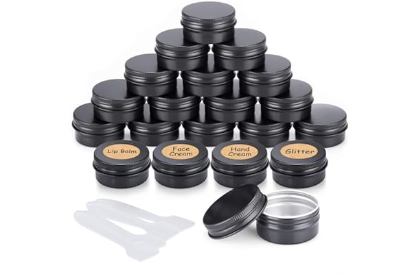 Pots en Aluminium, 20 Pièces Conteneurs Cosmétiques Vide pots de Voyage Rondes avec Mini Spatule et étiquette pour Maquillage, Crème, Baume à lèvres - 20 ml