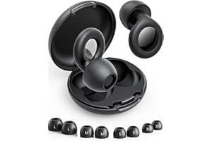KLEARLOOK MAXIMIZED CLARITY! Upgraded Ear Plugs for Sleep Noise Cancelling - Klearlook Reusable&Washable Ultra Soft Silicone Earplugs for Hearing Protection,45dB Noise Reduction Earbuds, 8 Ear Tips XS, S, M, L,Carrying Case,Black