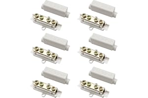 Hoembpn 6 Pcs Cable Connectors Brass Terminal Block 1000V 100A High Power Splice 2.5-16mm² Wire Universal with Double Screws and Flame Retardant Shell, For Household, Industrial, Distribution Box