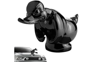 Frenaki Wütende Enten-Kühlerfigur, 3D-lustige Enten-Kühlerfigur, Auto-Motorhauben-Verzierung, Selbstklebende Enten-Autoembleme, Metall-Entenstatue, Bar, Pub, Club, Wanddekoration (Schwarz)