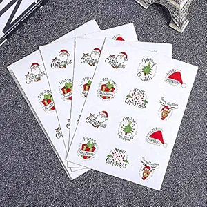 Topfunyy 180 Pcs Christmas Stickers Merry Christmas Label for Christmas Favor Gift Cards Envelopes Seal Decoration