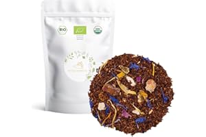 MY TEA MOMENTS Rooibos de Naranja, Rosas y Mango a Granel - Cultivo Sostenible - Ingredientes Naturales: Aciano, Aronia, Caléndula, Mango, Naranja, Ortiga, Rosa. (Grande, 200, gramo)