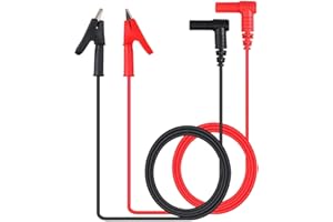 ALLmeter Multimeter Test Leads 15A 1000V Banana Plug to Alligator Clip Test Cable,100cm/3.28ft,15A Rated Current,1000V Max Voltage 0.8M 4mm Heavy Duty Test Cable Crocodile Clamps for Multimeter