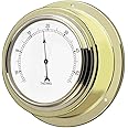 TFA Dostmann Analogue Thermometer Brass, 19.2015, Made in Germany, for Room Temperature, in Maritime Design, Polished, Multi-Colour, 0.8 x 16 x 6.5 cm