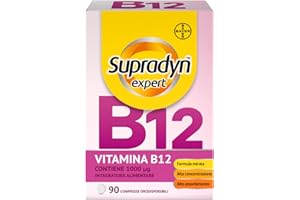 Supradyn Expert Vitamina B12 – 1000 µg Metilcobalamina Pura – 90 Compresse Sublinguali – Integratore B12 Sublinguale per Energia, Memoria, Stanchezza, Sistema Nervoso, Globuli Rossi – Vegano
