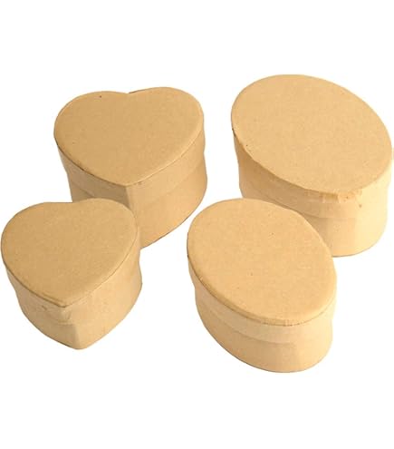 Pracht Set 4 Boîtes Cadeau Carton Kraft - 2 Rondes Et 2 Carrées Avec Couvercle à Décorer