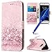 Produktbild Galaxy S7 Edge Hülle,Lederhülle Marmor für Samsung Galaxy S7 Edge,MoreChioce Bookstyle PU Leder Klapphülle Flip Case Folio Schale,Kreativ Roségold Marmor Muster Kunstleder Handytasche im Bookstyle [Stoßfest Kratzfeste] Inner TPU Back Cover Protective Brieftasche Wallet Case Magnetische mit Kartenfach Standfunktion für Samsung Galaxy S7 Edge + 1x Blau Stylus Stift