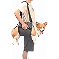 Dog Carry Sling, Emergency Backpack Pet Legs Support & Rehabilitation Dog Lift Harness for Nail Trimming, Carrier for Senior Dogs Joint Injuries, Arthritis, Up and Down Stairs(L, Black)
