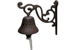 STRONRIVE Türglocke Gusseisen - Vintage Wandglocke Aus Gusseisen Rustikal Wandmontage Handglocke Türglocke Glocke Skulptur Für Garten Wetterfest Gartendeko Metall Türklingel Für Garten, Haustürdekoration