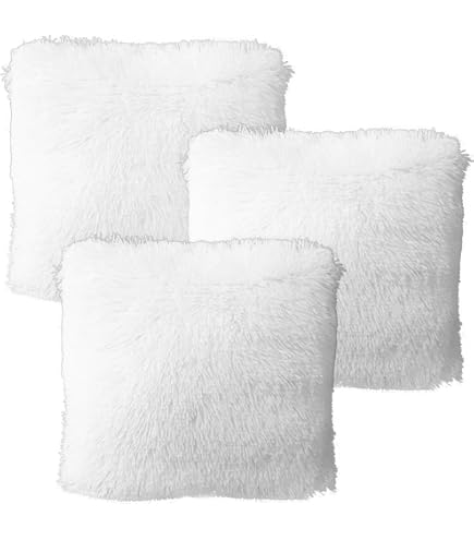 Lot De 2 Housses De Coussin En Fausse Fourrure Beige 45x45 Cm - Doux Et Chaud Pour Canapé, Lit Ou Voiture - 6