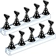 Blulu 2 Sets Acrylic Nail Display Stand Nail Practice Holder Magnetic Nail Practice Stand Fingernail DIY Nail Design Stand for False Nail Manicure Tool Home Salon Use (Black)