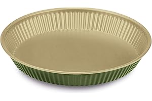 Guardini, Stampo crostata Ø 28 cm, Acciaio con rivestimento antiaderente a base di Cera di Carnauba, Colore verde/beige, Made in Italy, Linea B-Nat