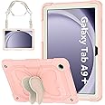 HOGENL Case for Samsung Galaxy Tab A9+/A9 Plus 11 inch 2023, Protective Cover for Galaxy Tab A9+ Tablet Kids Girls with Shoulder Strap, Butterfly Kickstand, Heave Duty Shockproof Protective - Pink