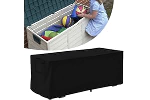 BAVERTA VWPEYY Housse Boîte Rangement Extérieur Jardin - Tissu Oxford 210D Imperméable Anti-UV Noir, 123x62x55cm, Anti-Vent avec Sac Rangement