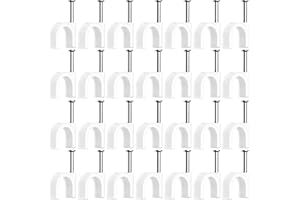 LABUYI 100 Piezas Grapas para Cables,Grapas cable pared,Clips de Cable Redondo,Clips para cables,Clips de pared de Cable Eléctrico,para Cable Gestión,Canal de cables (4mm)