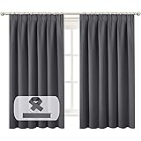 BellaHills Blackout Curtains Pencil Pleat Bedroom Curtain Panel for Privacy Protected Thermal Insulated Window Treatment for 