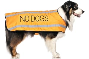 DEXIL NO DOGS (Not good with other dogs) Orange Colour Coded S M L Reflective Waterproof Fleece Lined Warm Dog Coats PREVENTS Accidents By Warning Others Of Your Dog In Advance (M-L)