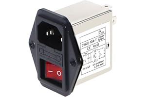 ELCHUIABY IEC Socket Power Filter CW2B-T CW2C-T 3A 6A 10A EMI Filtro electromagnético con interruptor de seguridad de luz - para equipos industriales 115/250VAC(CW2B-10A-T)