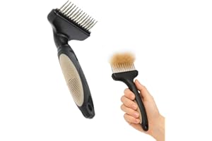 Rosewood Râteau pour Sous-Poil – Taille S – Brosse pour Chiens à Poil Long, Épais ou Double – Noir – Élimine le Sous-Poil Sans Douleur