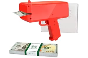 Scratch Lover Cash Money Gun (Rouge) avec 100 x 100 Dollari Banconote Scratch Cash (argent)
