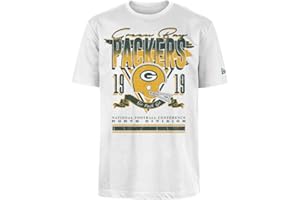 Green Bay Packers NFL Oversized T-Shirt Screent Print Distressed Team Graphic Green Bay Packers White Camiseta Unisex Adulto (Pack de 1)