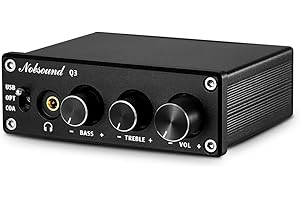 Nobsound Audio Q3 wzmacniacz słuchawkowy Mini Stereo DAC USB/optyczny/współosiowy do RCA AUX 24 bit/192 kHz cyfrowy na analogowy konwerter audio, dekoder do kina domowego, telewizora aktywnego